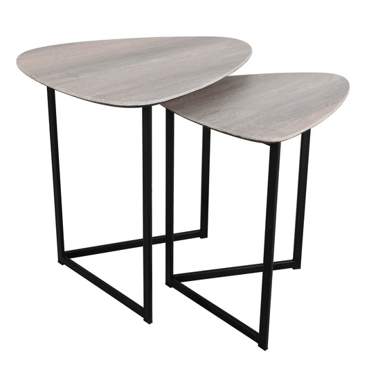 Dar Lighting Mibello Light Oak Effect Nested Side Tables