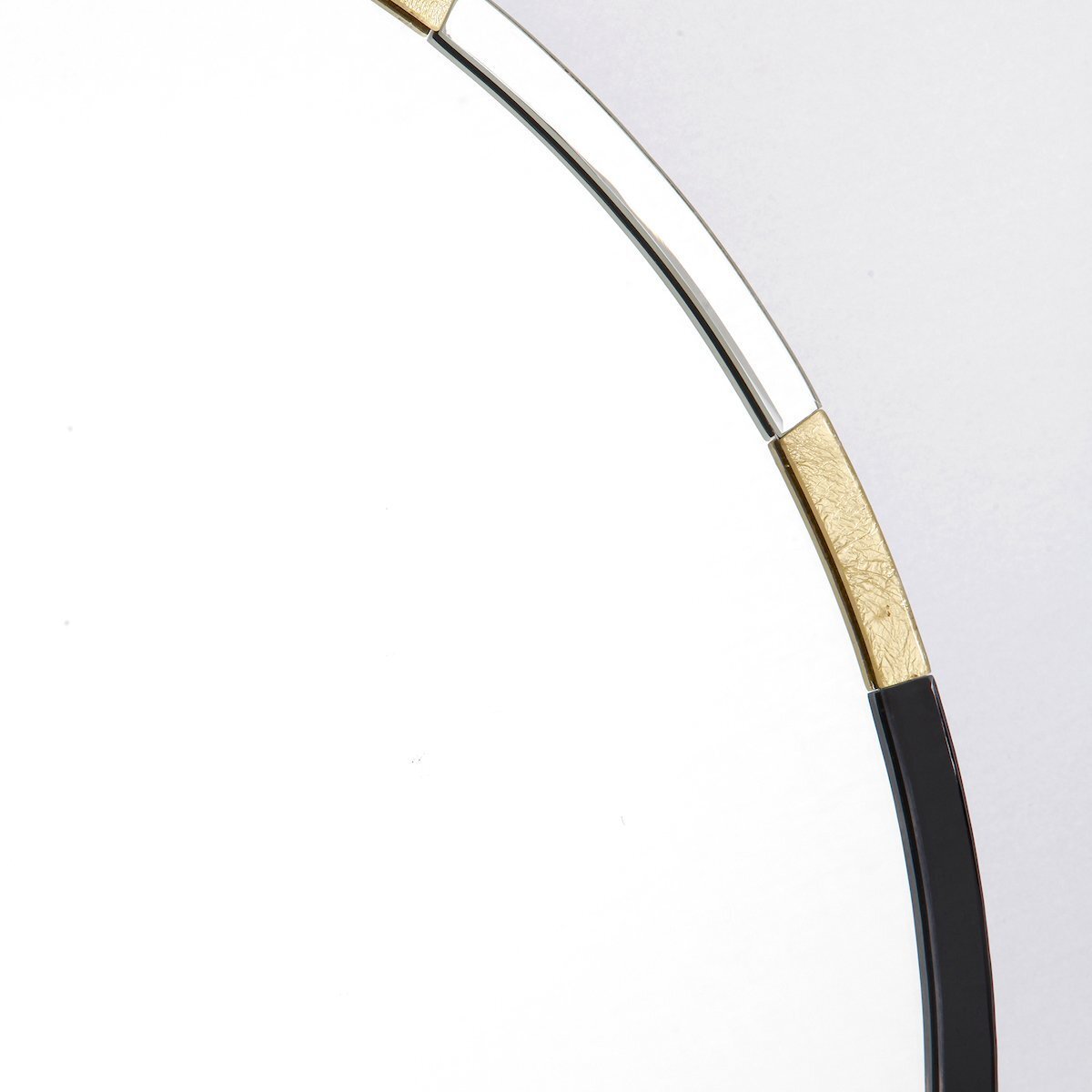Dar Lighting Gadany Gold Leaf & Black Glass 80cm Round Mirror