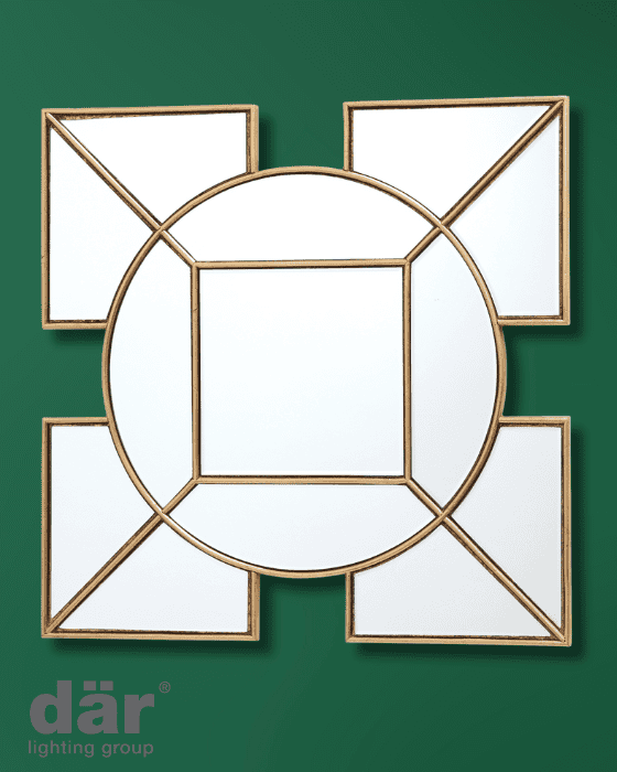 Dar Lighting Lyshia Gold Foil Detail 60cm Square Mirror