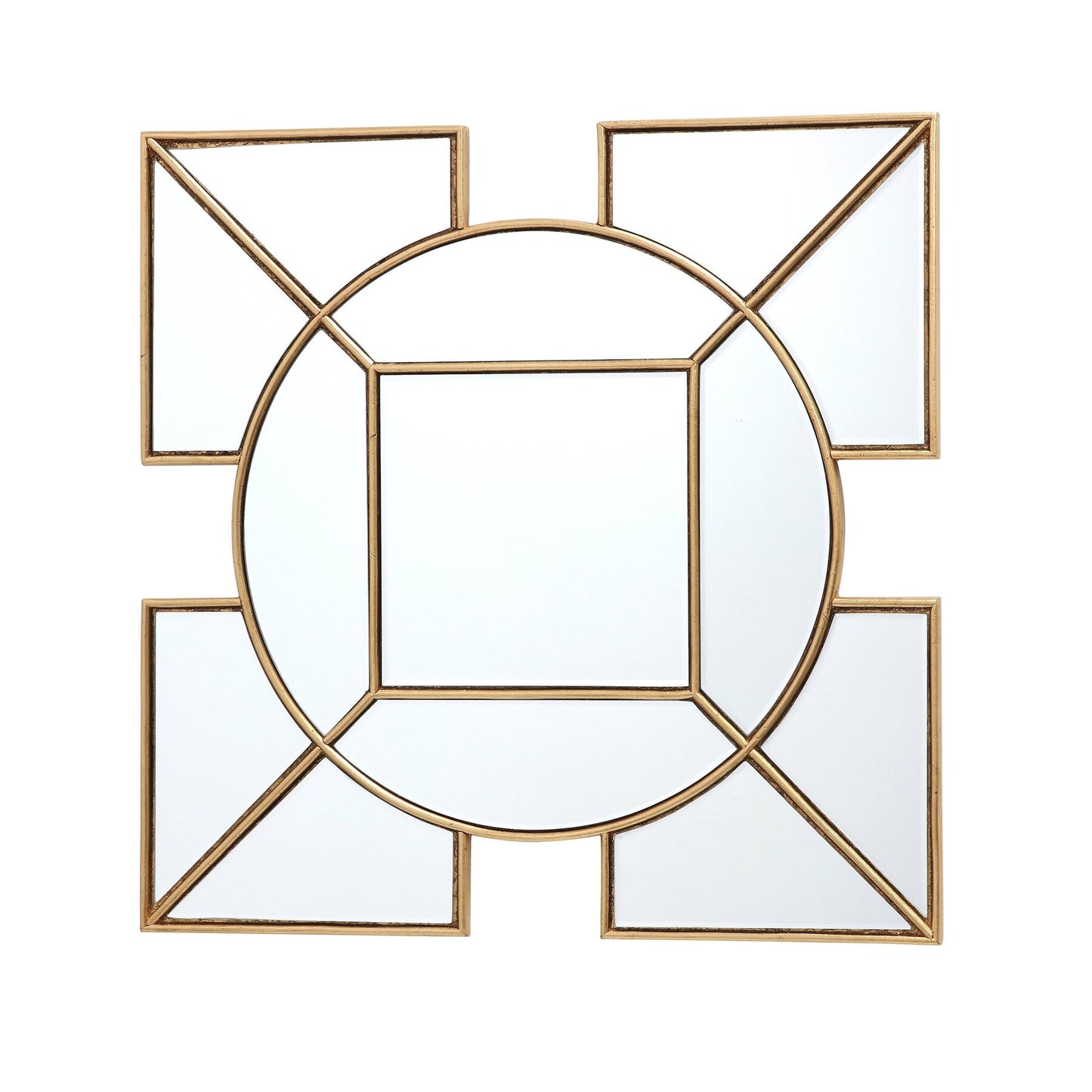 Dar Lighting Lyshia Gold Foil Detail 60cm Square Mirror