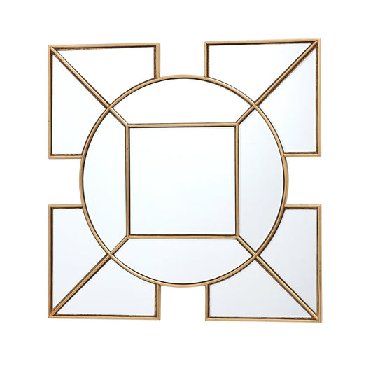 Dar Lighting Lyshia Gold Foil Detail 60cm Square Mirror