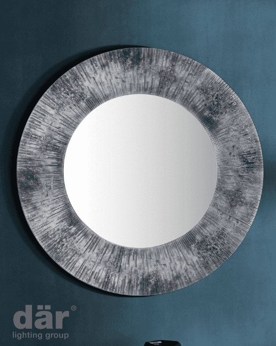 Dar Lighting Neome Purple/Grey Frame 80cm Round Mirror