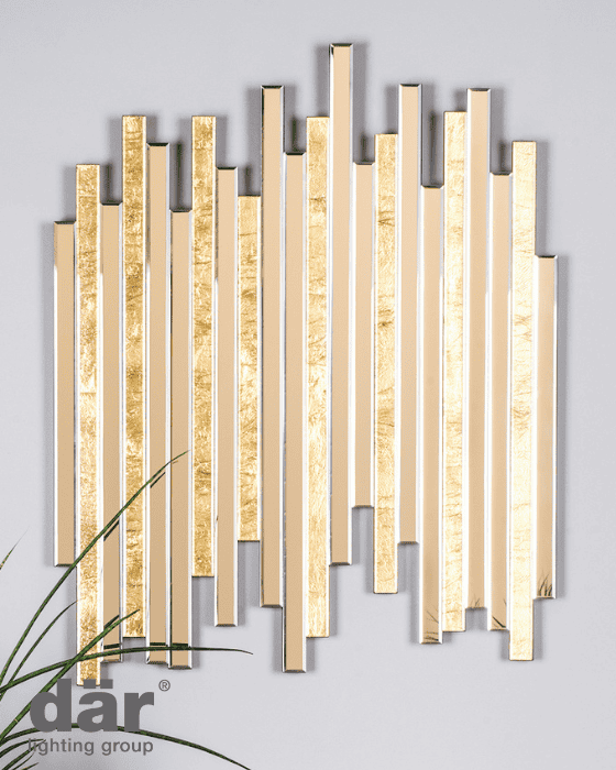 Dar Lighting Pimento Decorative Gold Foil 86x66cm Mirror
