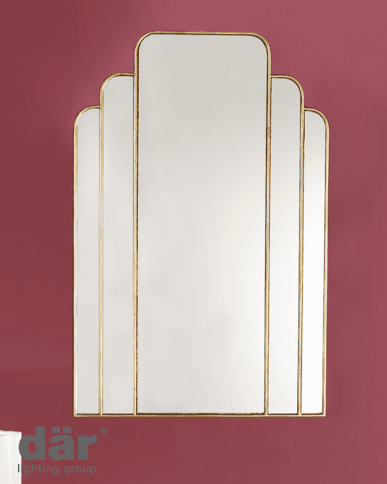 Dar Lighting Skovgaard Gold Detail 90x60cm Rectangle Mirror