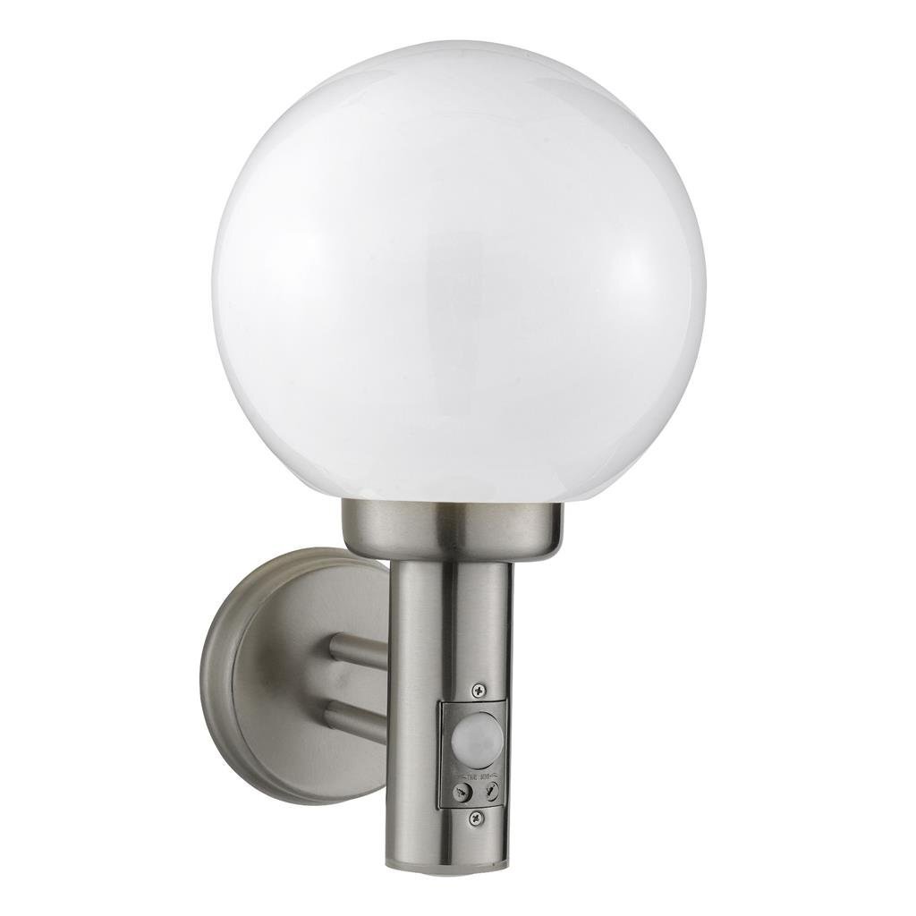 Searchlight Orb Outdoor White & Stainless Steel Wall Light