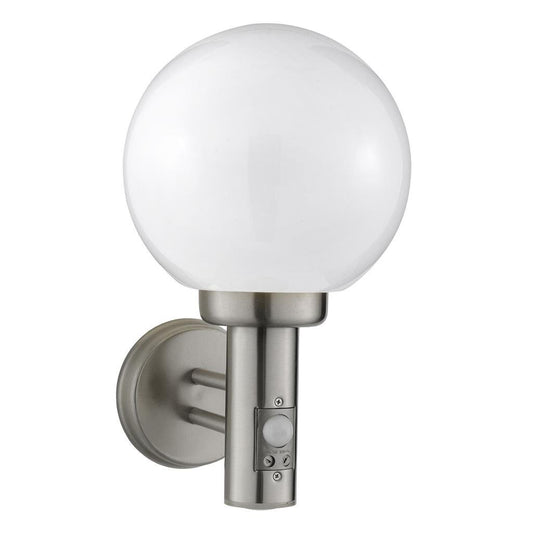 Searchlight Orb Outdoor White & Stainless Steel Wall Light