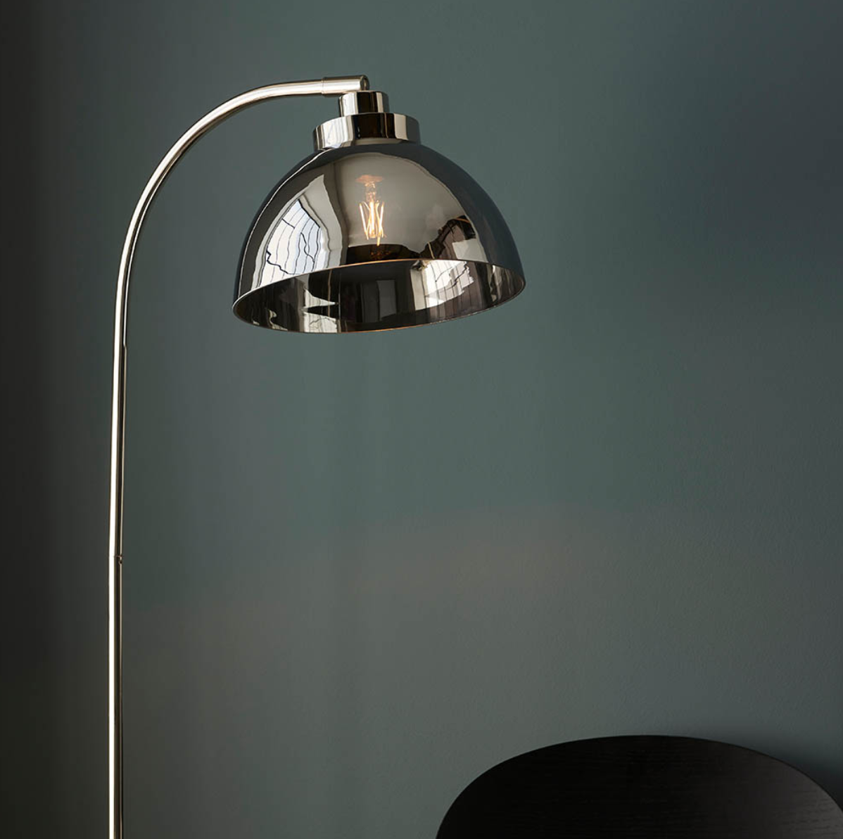 Endon Caspa Nickel & Mirrored Glass Floor Lamp