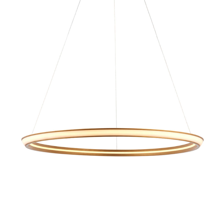Vesilo Lighting Halo Satin Gold LED Ring Pendant