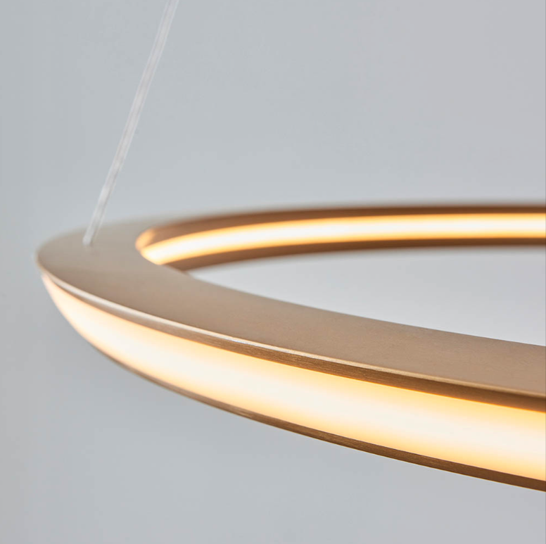 Vesilo Lighting Halo Satin Gold LED Ring Pendant