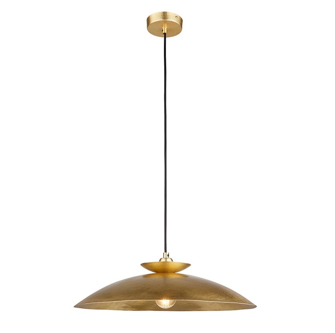 Vesilo Lighting Forge Brass Hammered Disc Pendant