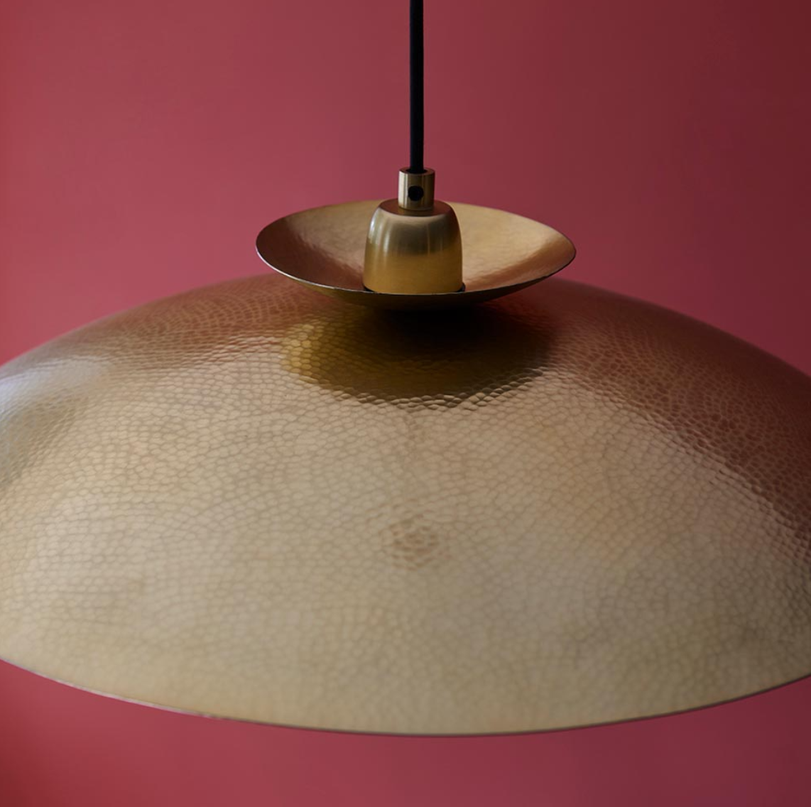 Vesilo Lighting Forge Brass Hammered Disc Pendant