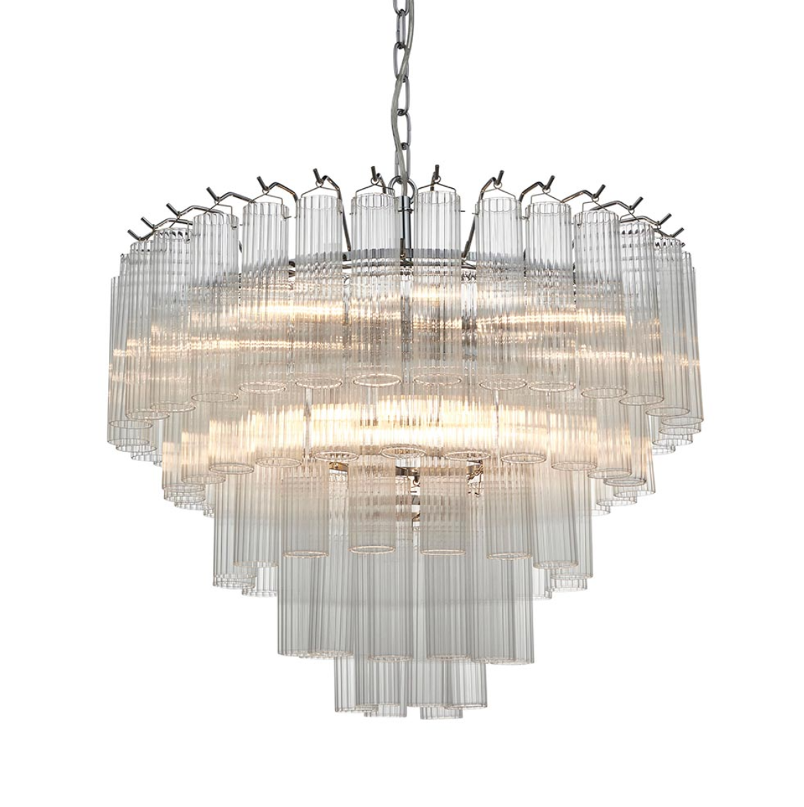 Endon Toulouse 12 Light Clear Glass & Nickel Pendant