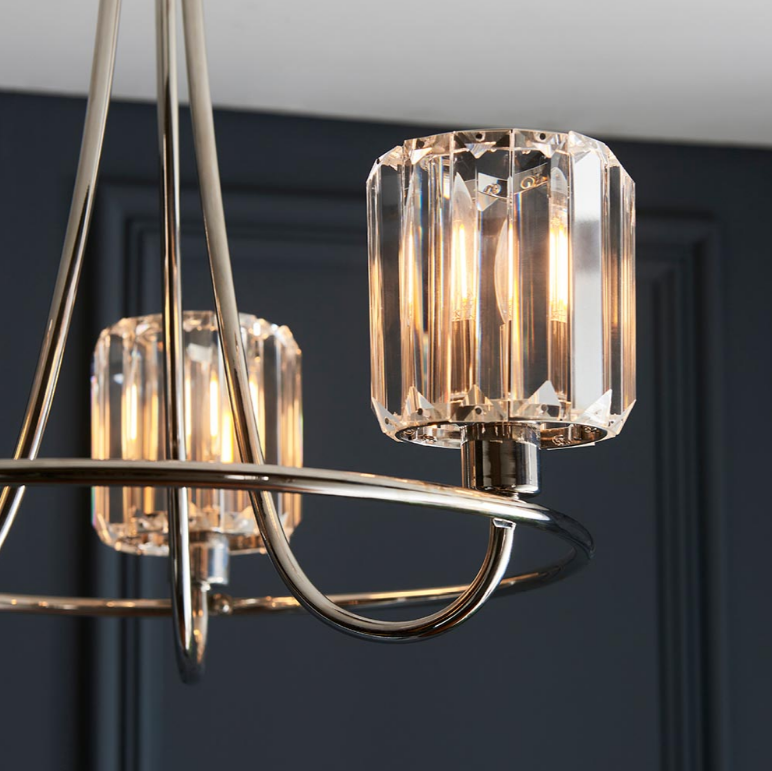 Endon Berenice 3 Light Nickel Semi Flush