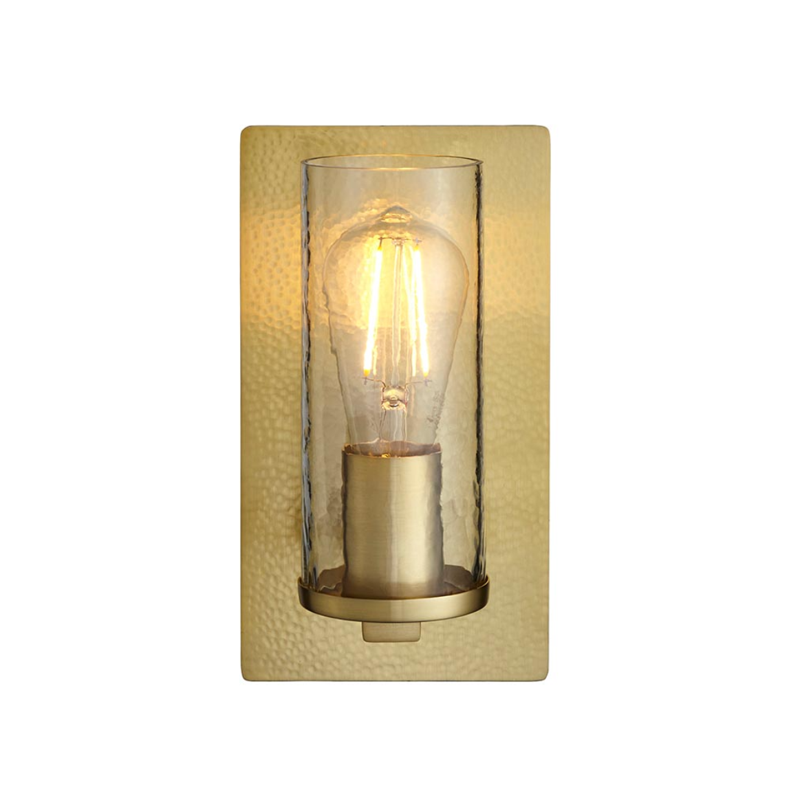 Vesilo Lighting Forge Hammered Brass Wall Light