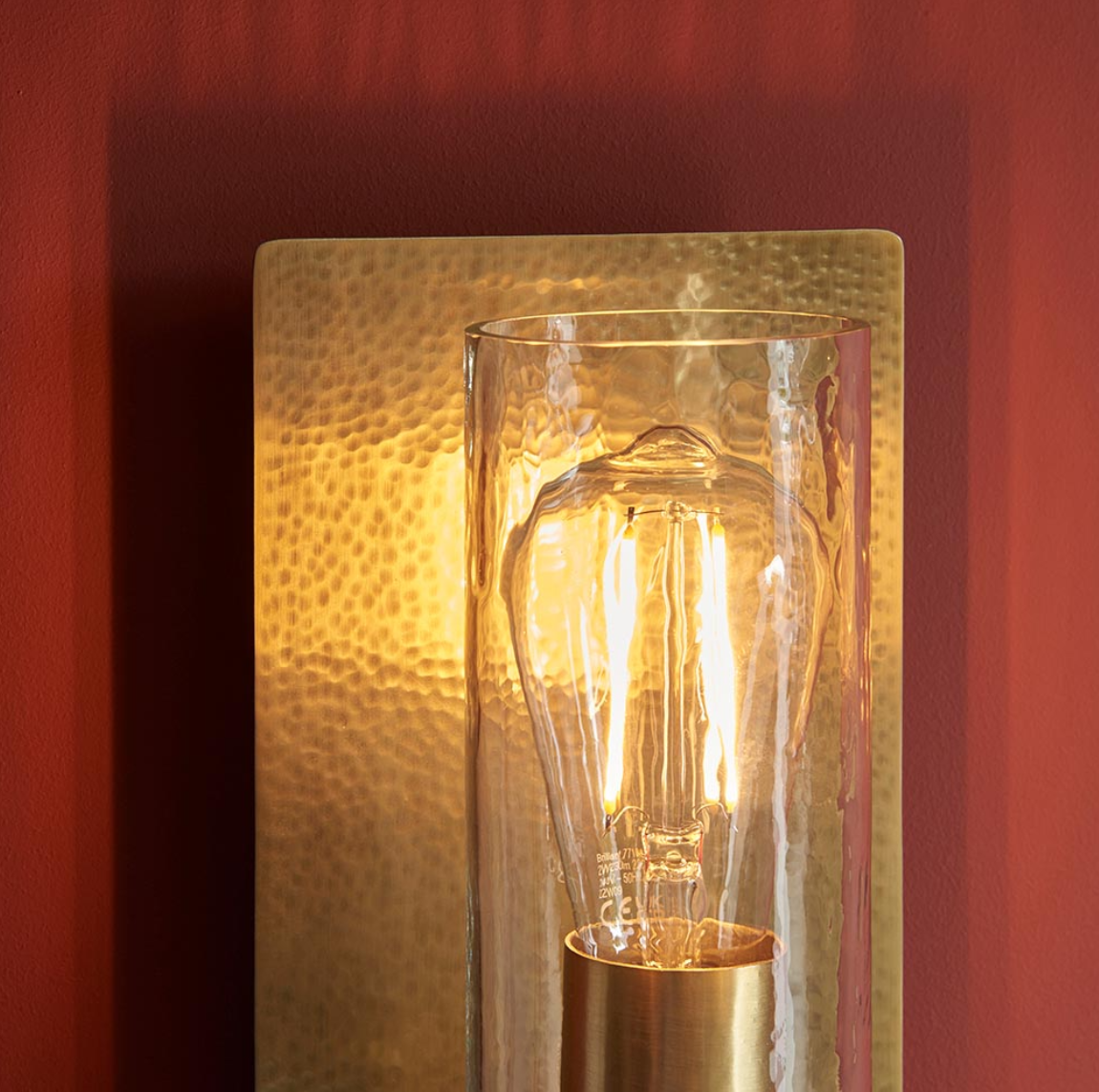 Vesilo Lighting Forge Hammered Brass Wall Light