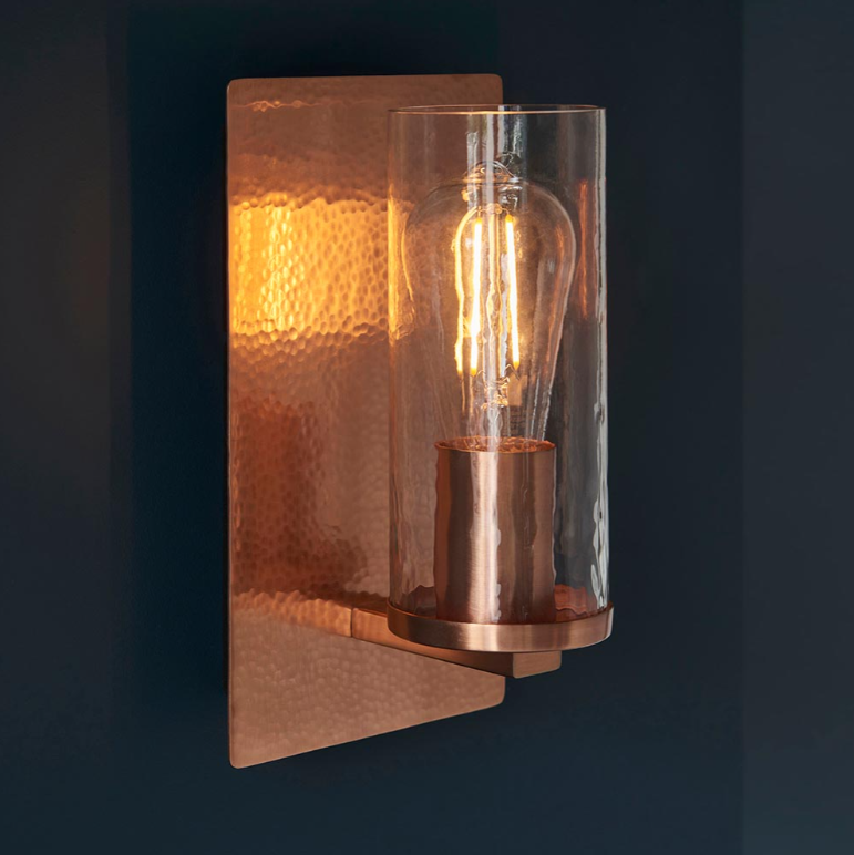 Vesilo Lighting Forge Hammered Copper Wall Light
