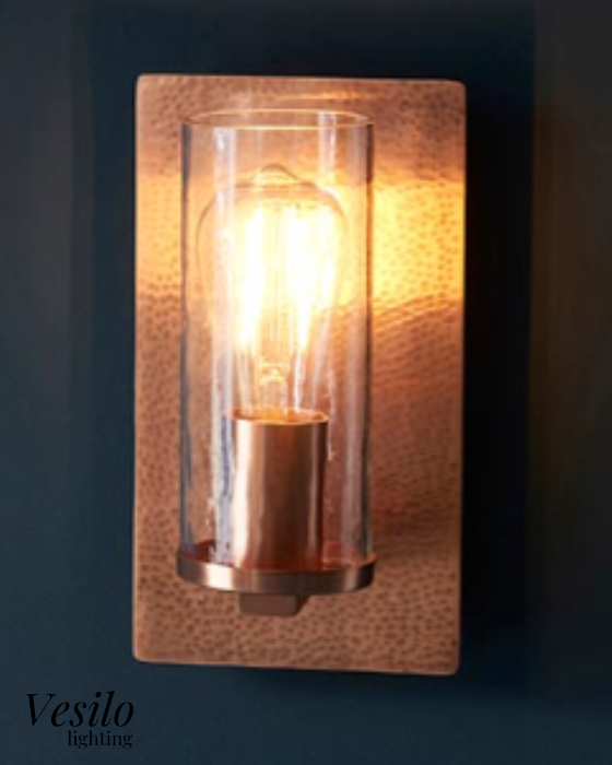 Vesilo Lighting Forge Hammered Copper Wall Light