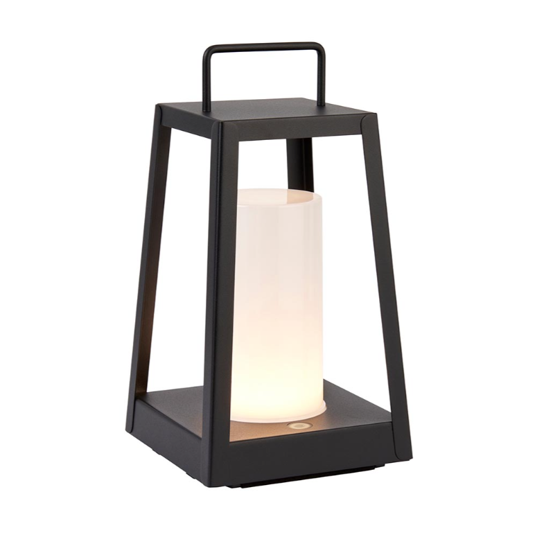 Endon Tallow Black Outdoor Rechargeable IP44 Table Lamp