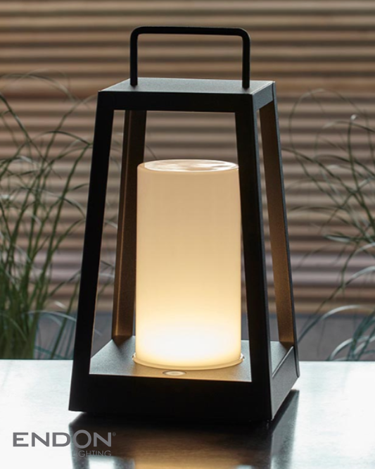 Endon Tallow Black Outdoor Rechargeable IP44 Table Lamp