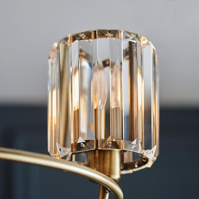 Endon Berenice Brass 3 Light Semi Flush
