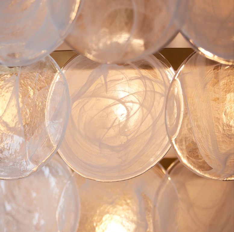 Vesilo Lighting Ethereal Tiered White & Clear Glass Pendant