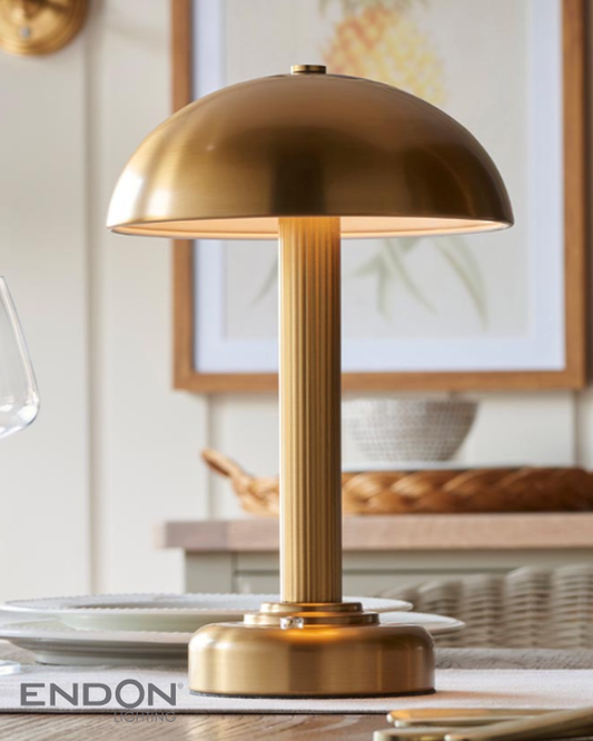Endon Bridport Brass Rechargeable Table Lamp