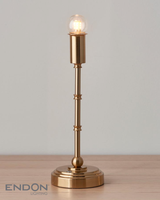 Endon Burley Aged Brass Rechargeable Table Lamp Base Only