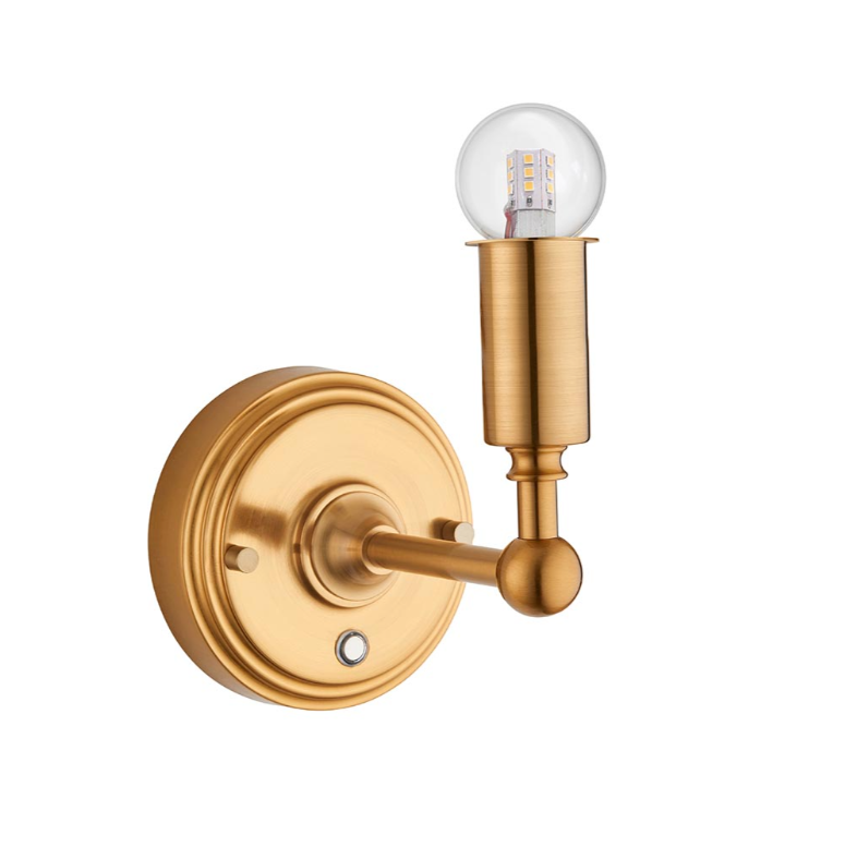 Endon Burley Brass Rechargeable Wall Light