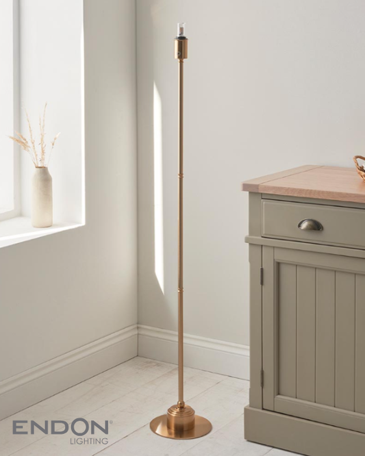 Endon Burley Brass Rechargeable Floor Lamp Base Only