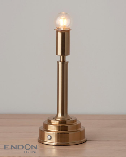 Endon Upton Aged Brass Rechargeable Table Lamp Base Only