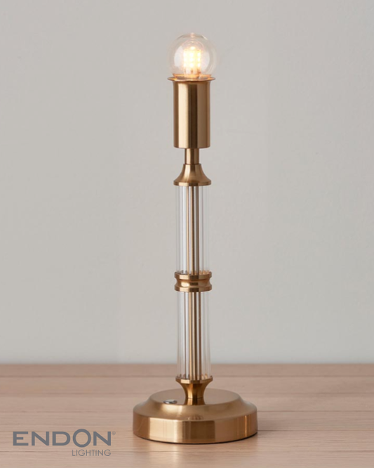 Endon Morton Brass Rechargeable Table Lamp Base Only