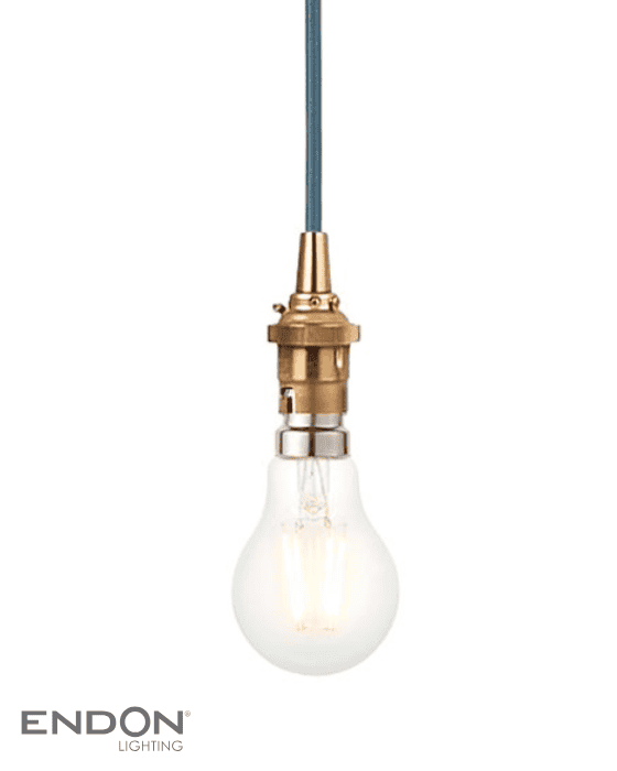 Endon Eltham Blue & Brass Cable Suspension Set