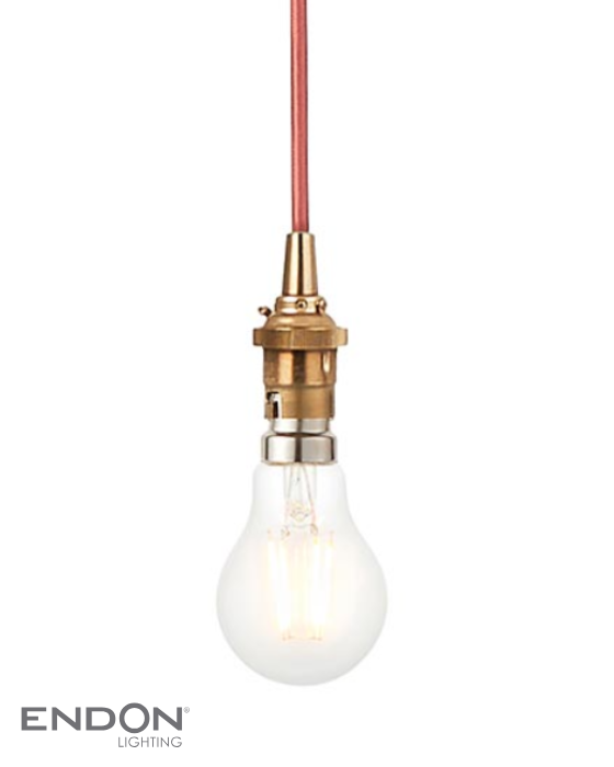 Endon Eltham Red & Brass Cable Suspension Set