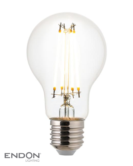 Endon Ultra Efficient Class A E27 LED Filament Warm White GLS Bulb (Non-Dimmable)