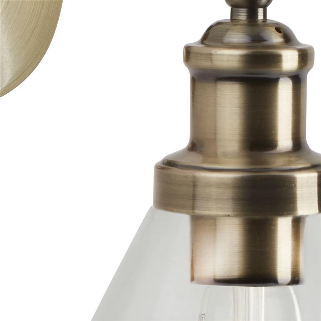 Searchlight Pyramid Glass & Antique Brass Wall Light