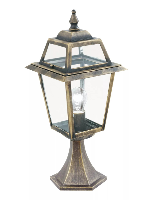 Searchlight New Orleans IP44 Aluminium, Black Gold & Glass Outdoor Post
