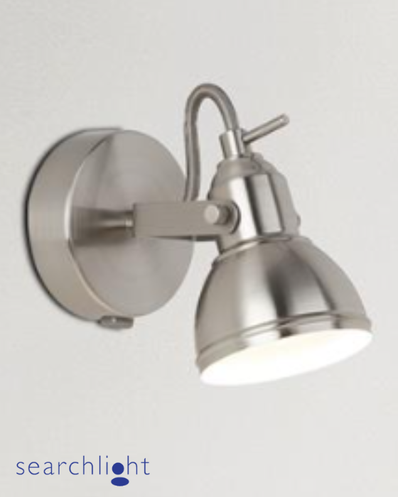 Searchlight Focus Satin Silver Wall Spotlight