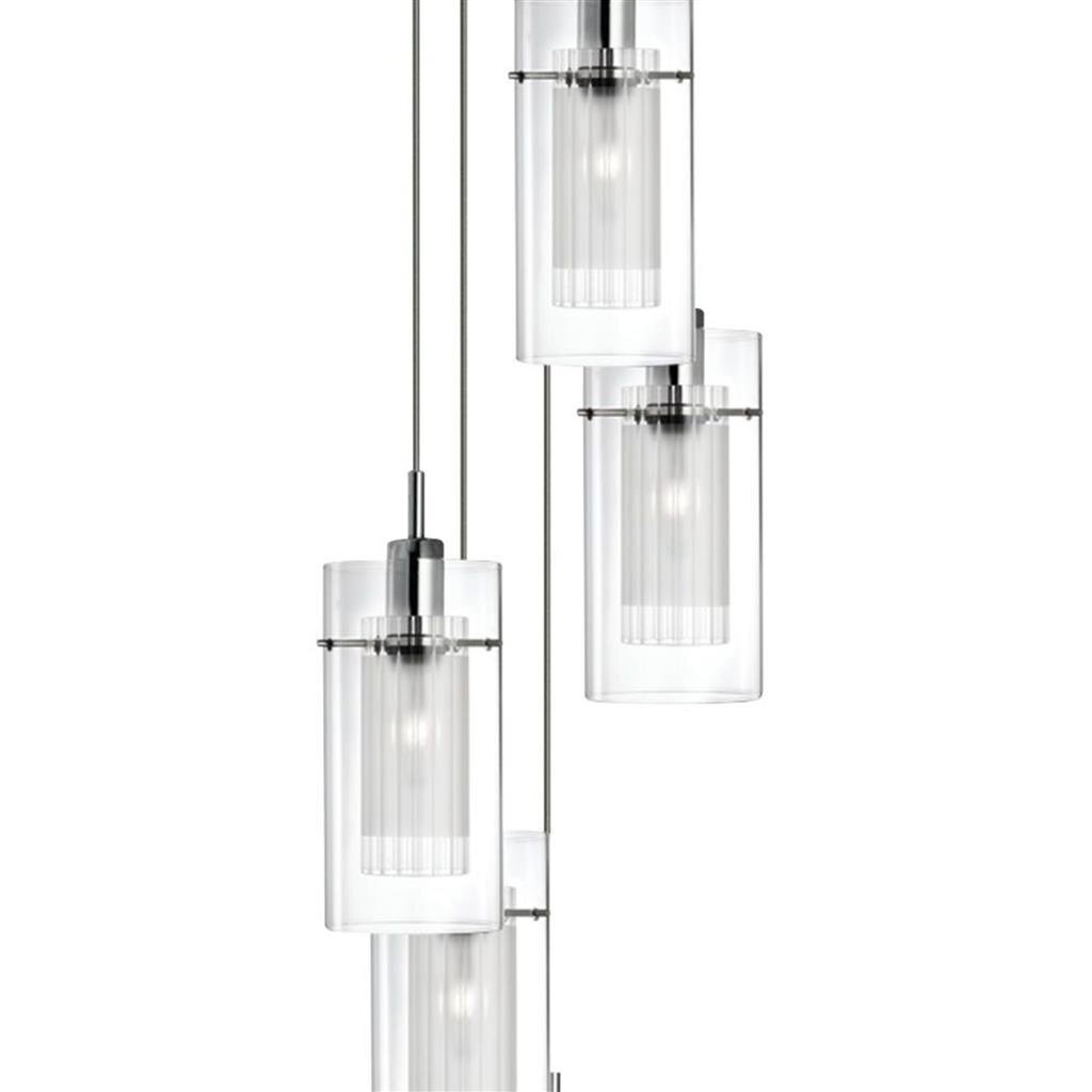 Searchlight Duo I 5lt Silver Cylinder Cluster Pendant