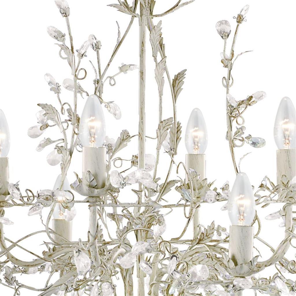 Searchlight Alamandite Cream & Gold Metal 8lt Glass Drop Pendant