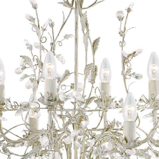 Searchlight Alamandite 8 Light Cream & Gold Pendant