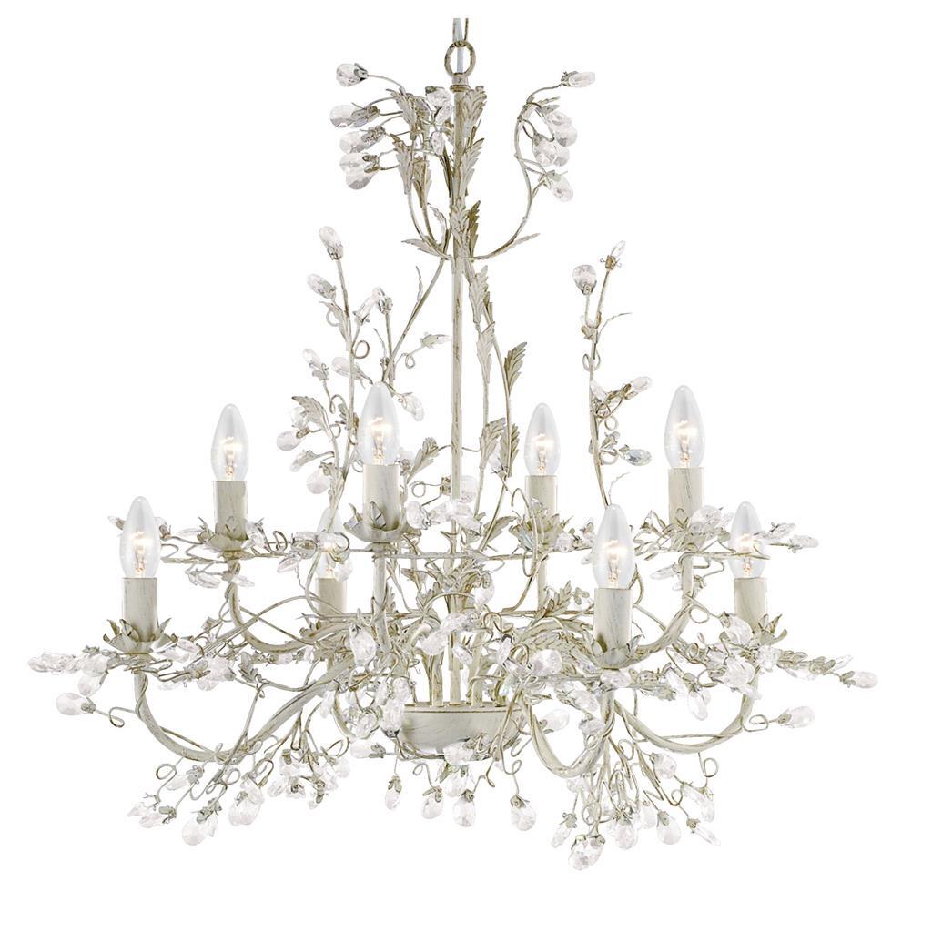 Searchlight Alamandite Cream & Gold Metal 8lt Glass Drop Pendant