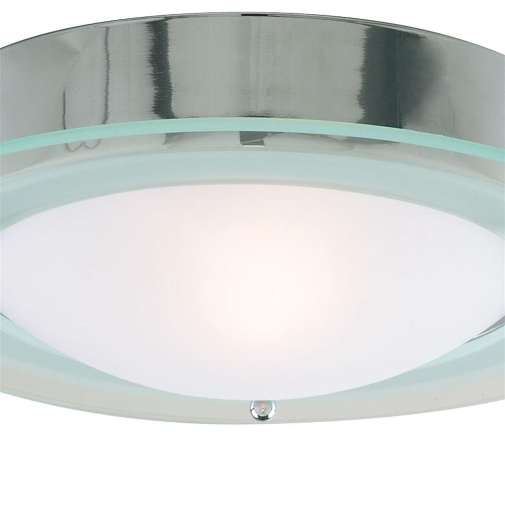 Searchlight Belfast Bathroom IP44 Chrome Metal & Clear Acid Glass Flush