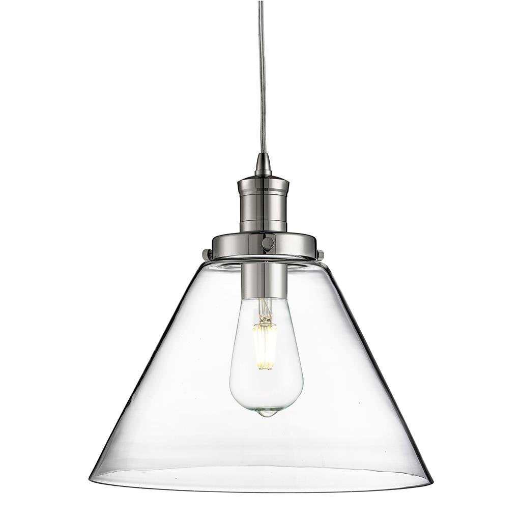 Searchlight Pyramid Glass & Chrome Pendant