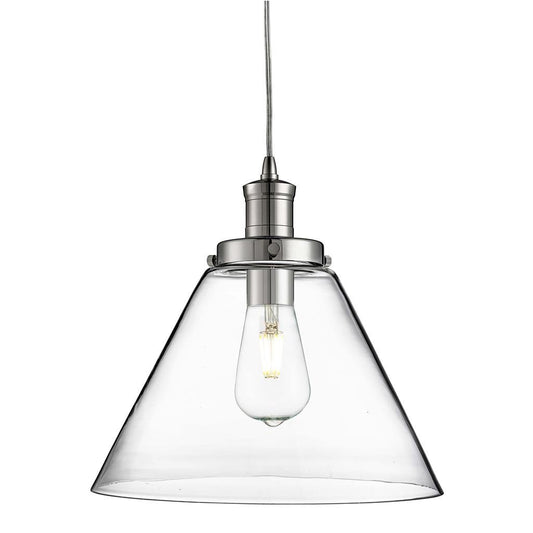 Searchlight Pyramid Glass & Chrome Pendant