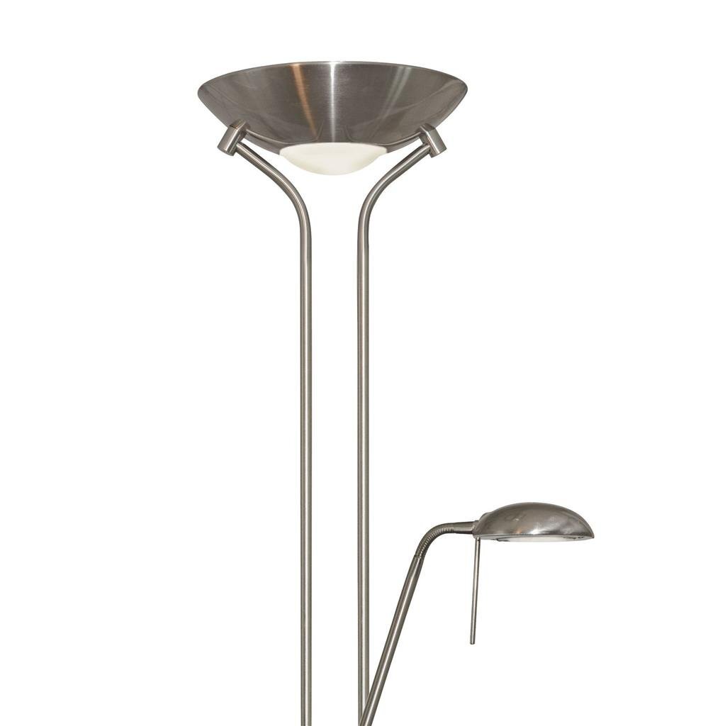 Searchlight Mother & Child Satin Silver & Glass Floor Lamp