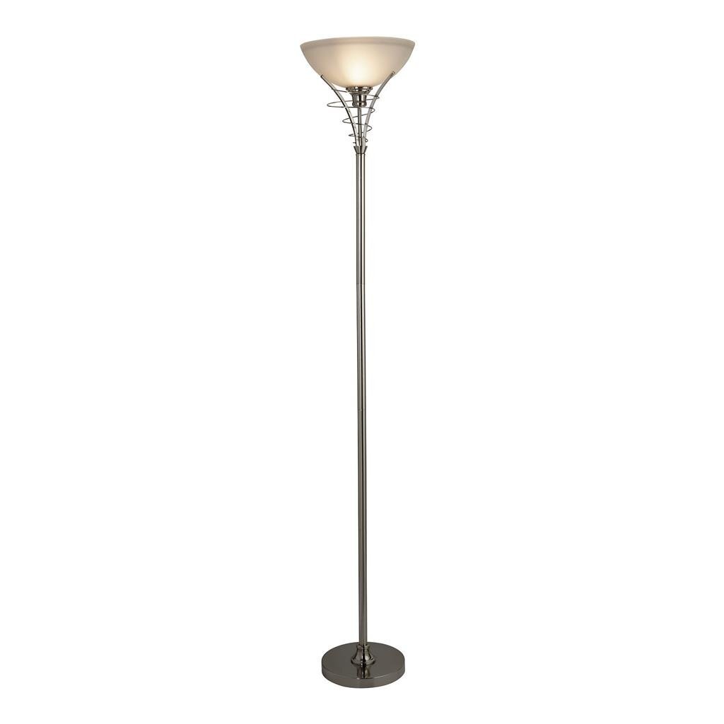 Searchlight Linea Uplighter Satin Silver & Acid Glass Floor Lamp