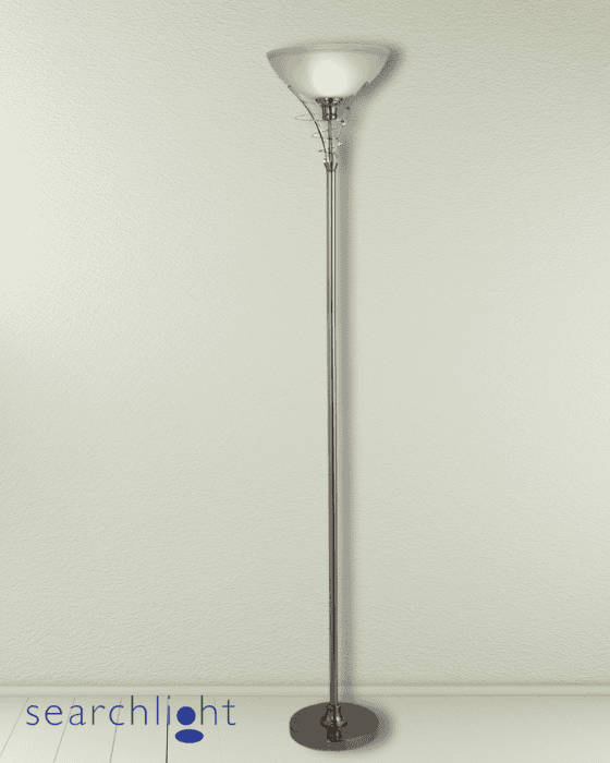 Searchlight Linea Uplighter Satin Silver & Acid Glass Floor Lamp