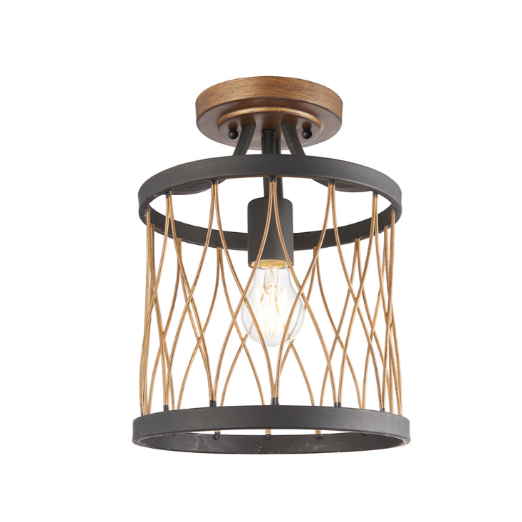 Endon Heston Black & Bronze Semi Flush