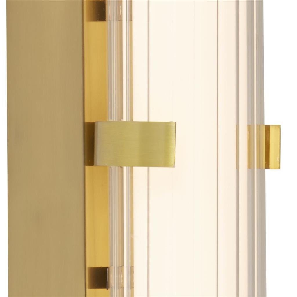 Searchlight Clamp Bathroom IP44 Gold Ribbed Clear & Opal Diffuser Wall Light