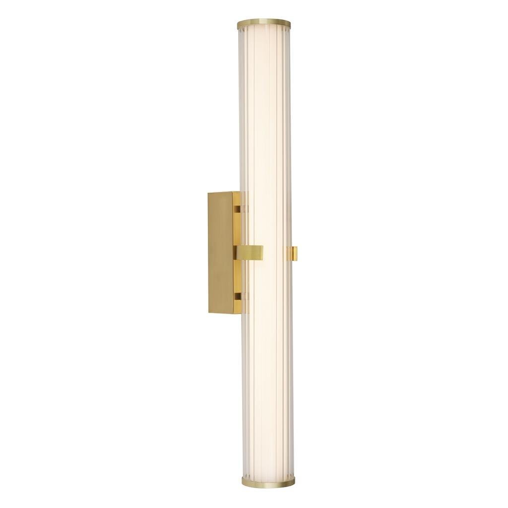 Searchlight Clamp Bathroom IP44 Gold Ribbed Clear & Opal Diffuser Wall Light